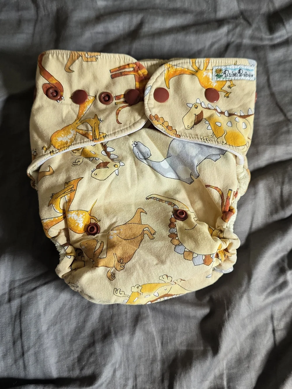 BubuBebe Cloth Diaper Lot of 6 Fitted Diapers w/ 3 Inserts Each Bamboo Velour EU